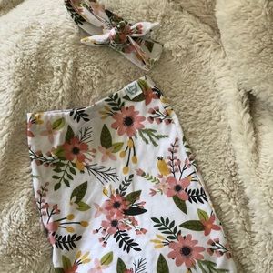 Fawn and Sage Baby Swaddle Sack & Headband